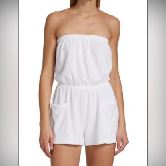 NWT RED SAKS FIFTH AVENUE Striped Strapless Romper - Picture 2 of 9